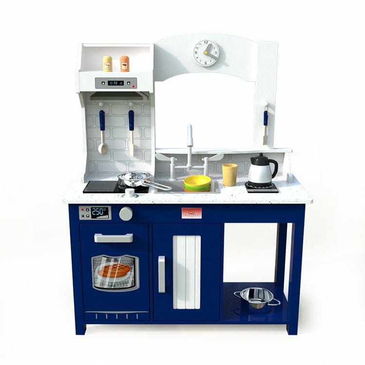 Cuisine enfant en bois, Little Chef blue