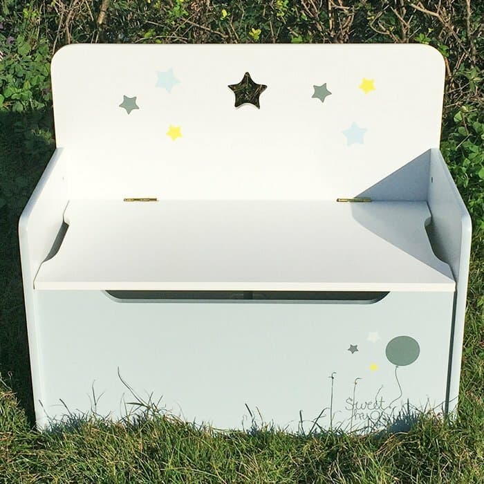 Banc - Coffre à jouet blanc WOODoudou