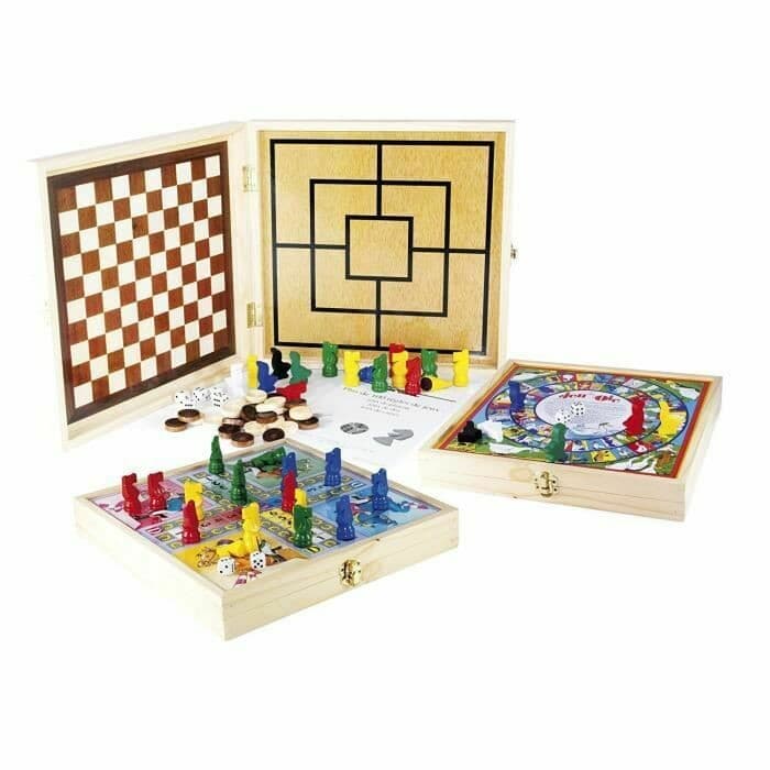 Vilac Coffret Bois 100 Jeux de société traditionnels