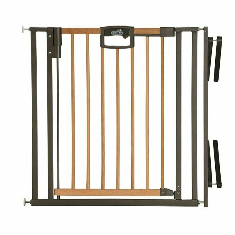 Geuther EASYLOCK WOOD Plus 2793+, Barrière de Sécurité pour Portes de 80,5 - 88,5 cm, Argent