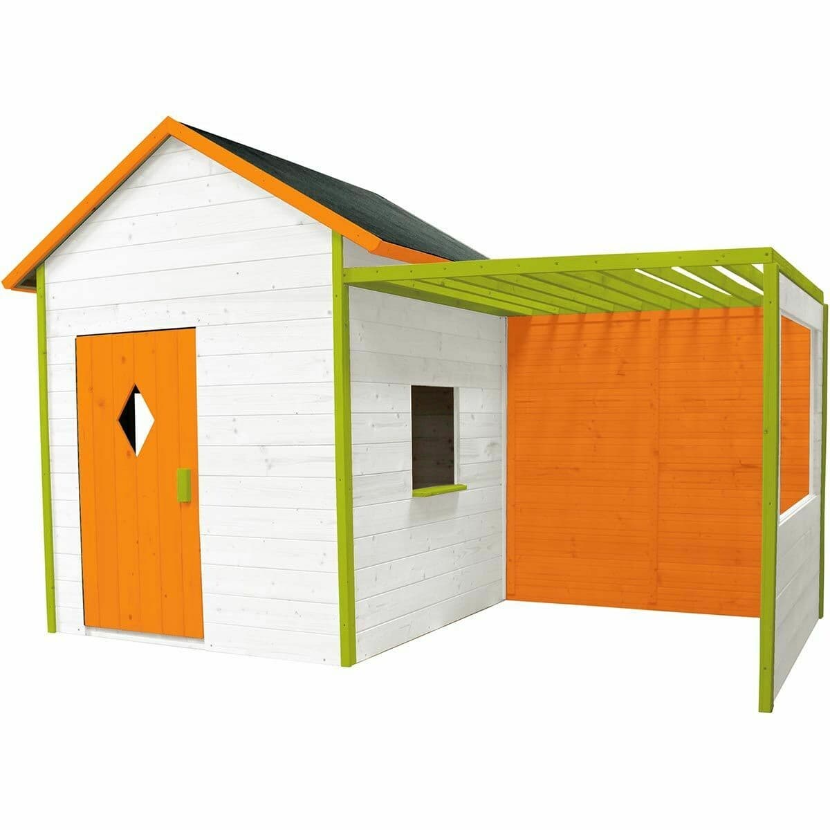 Cabane en bois avec plancher et tonnelle - Mimosa