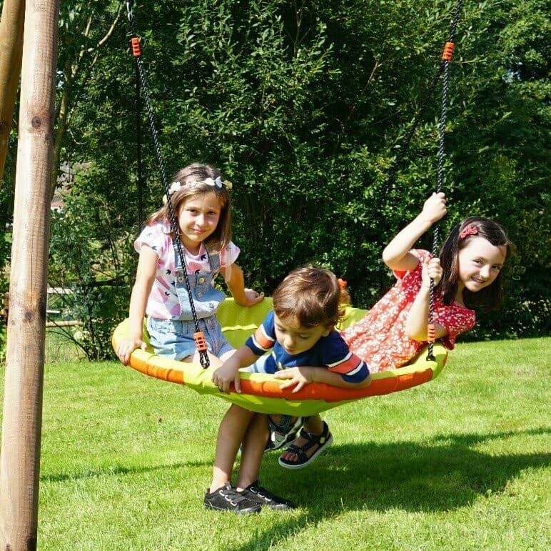 Soulet Balançoire nid d'oiseau rond 100 cm avec trou donuts panier enfant