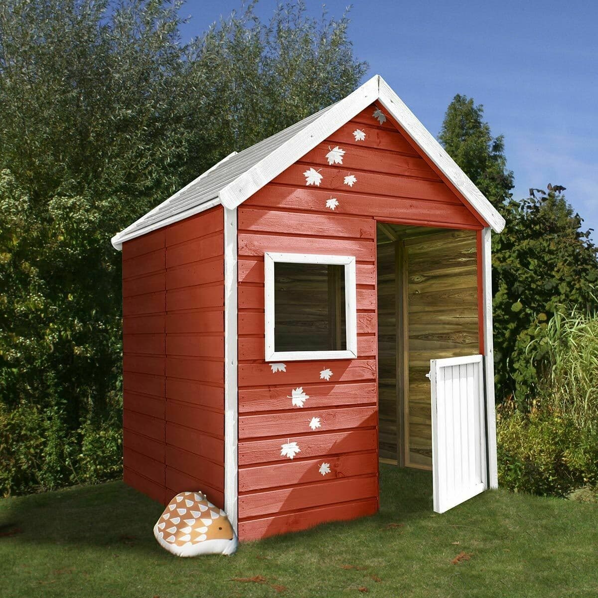 Petite cabane pré-monté en bois traité avec portillon 3 enfants - Maria