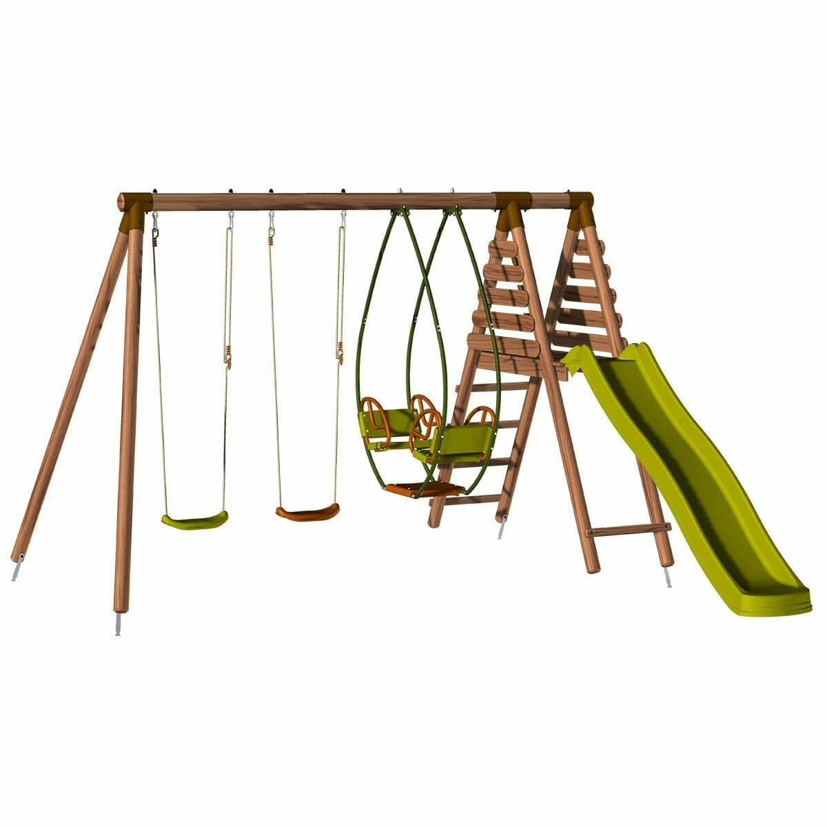 Station en bois avec portique, balançoire et 3 agrès - Narcisse