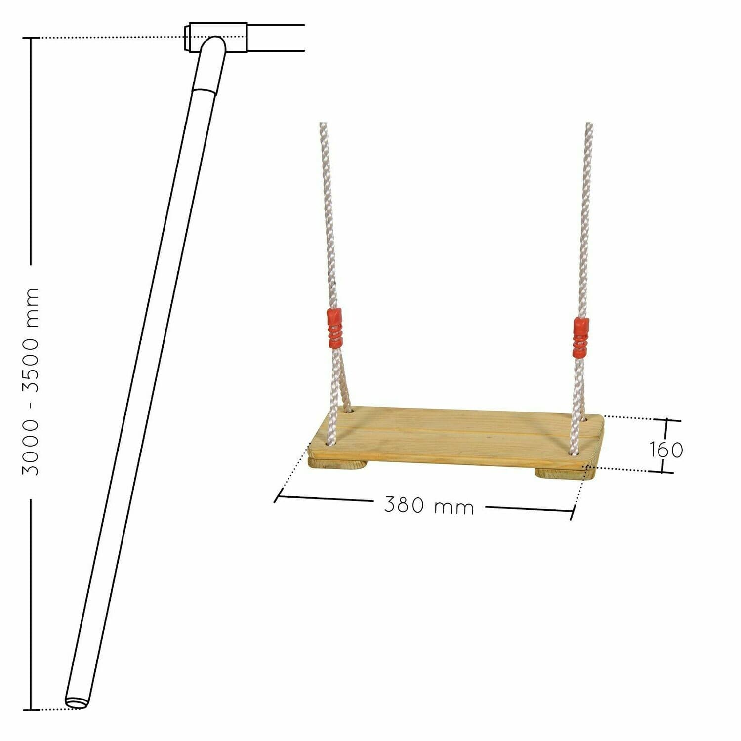 Soulet - Balançoire bois réglable 3,00m à 3,50m