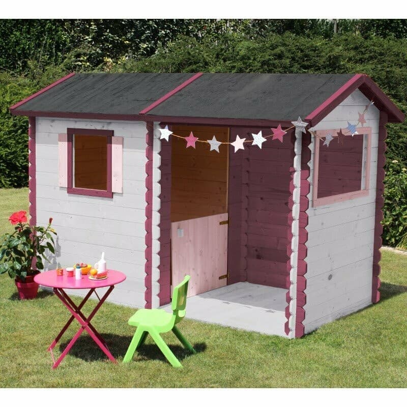 Cabane en bois avec préau pour enfant - Rosane