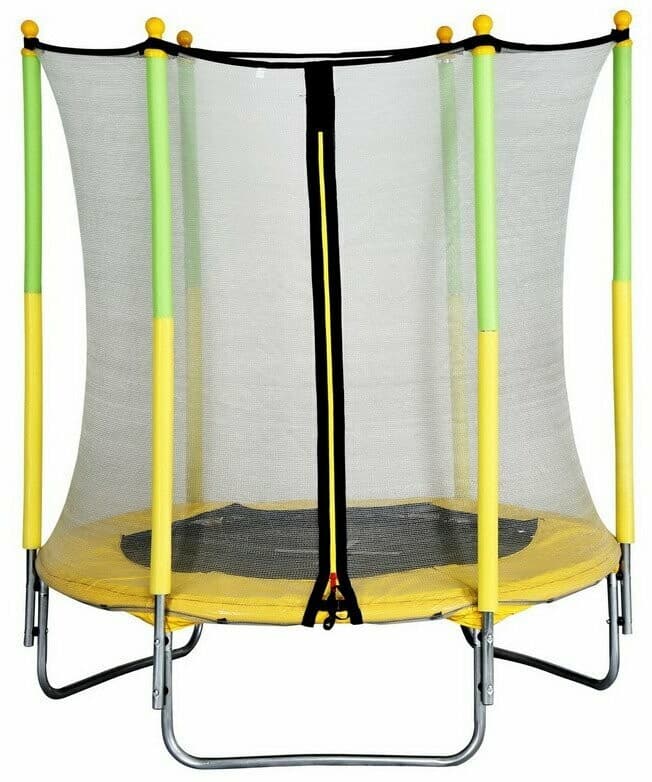 Trampoline enfant AMIGO avec filet de sécurité Vert/Jaune 139 cm