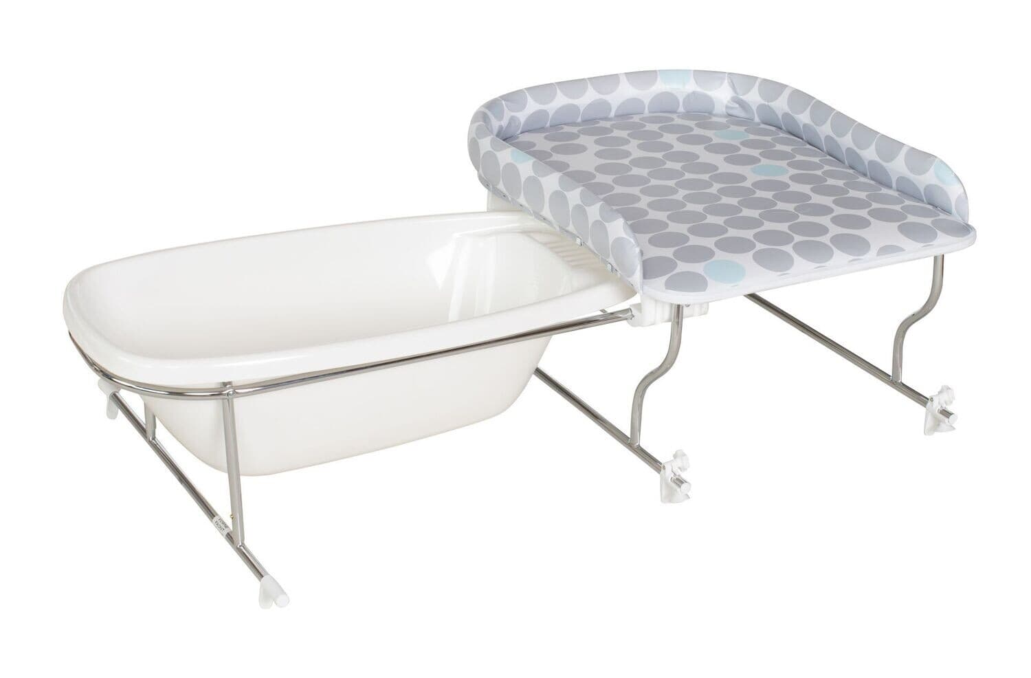 Geuther - Combiné baignoire-plan à langer Varix, Pois, retrait magasin 1h