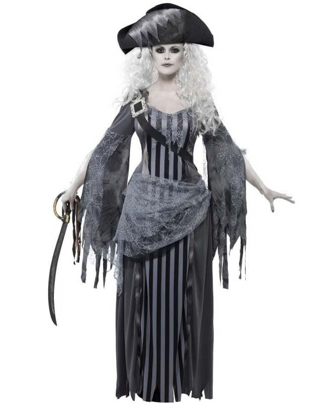 Déguisement fantôme pirate grise femme Halloween S