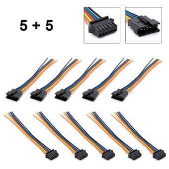 Connecteur SM 6 broches avec câble 22AWG - 5H/5M