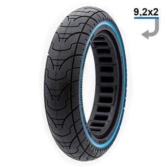 Pneu plein ultraléger avec ligne bleue 9,2x2-6,1/B34