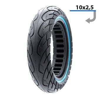 Pneu plein ultraléger 10x2,5-6,1/B34 - ligne bleue