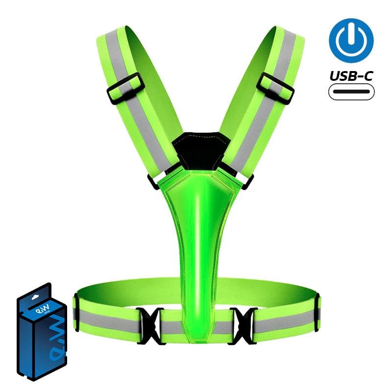 Harnais - gilet de sécurité réfléchissant avec éclairage LED