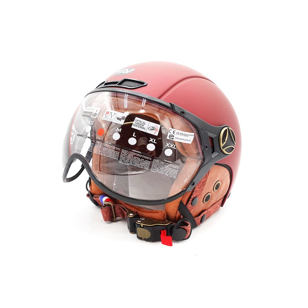 Casque JET FRV bordeaux mat (taille XS à XXL) (XL)