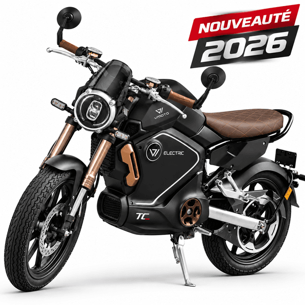 Moto électrique 125 Super Soco TC Max Noir roues à rayons