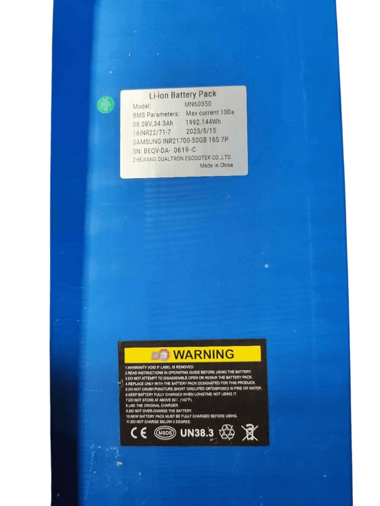 Dualtron Achilleus & Achilleus 2023 | BATTERIE 60V35AH SAMSUNG OU LG