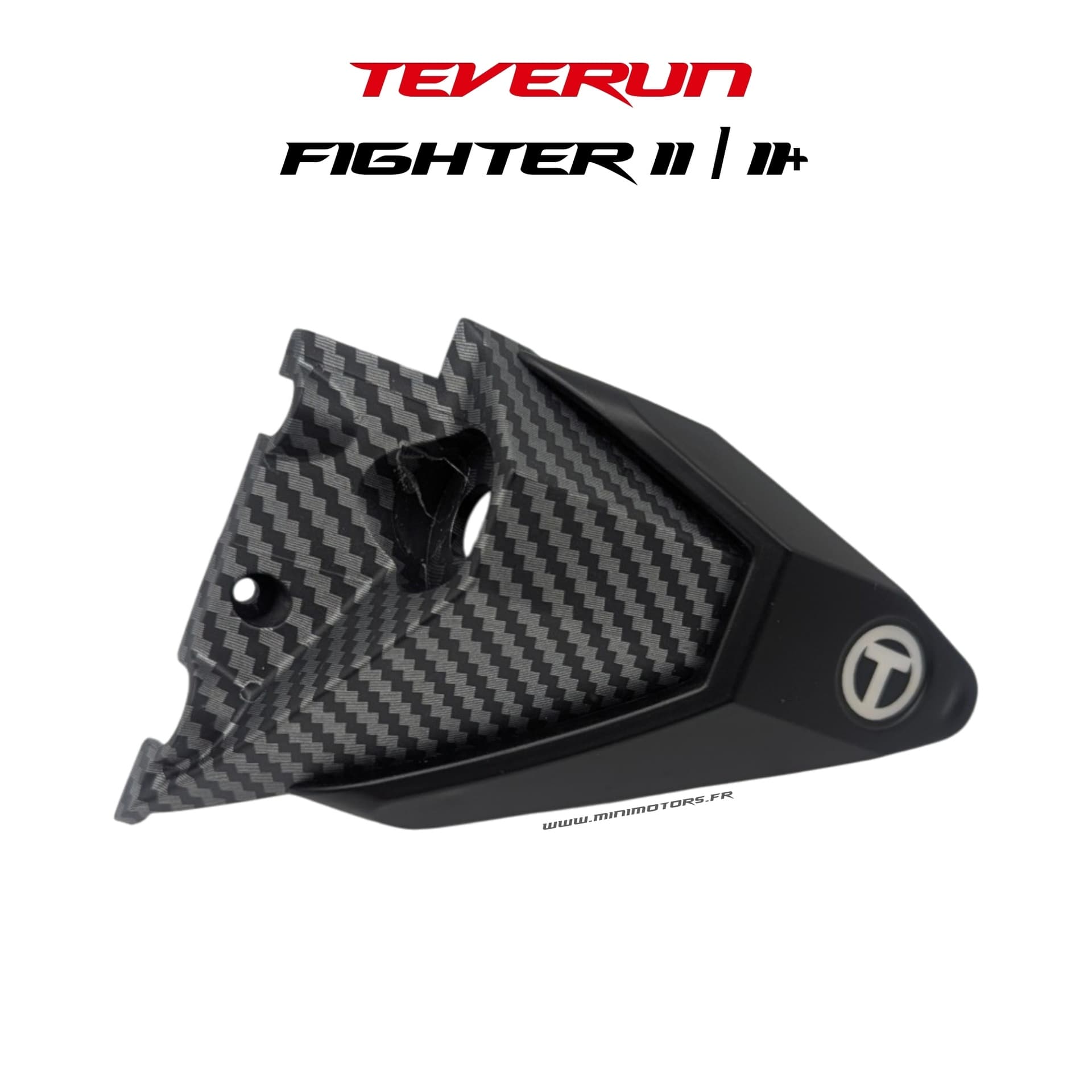 Teverun Fighter 11+ 2026 | SUPPORT FEU LED DU DECK AV GAUCHE / AR DROIT EFFET CARBONE