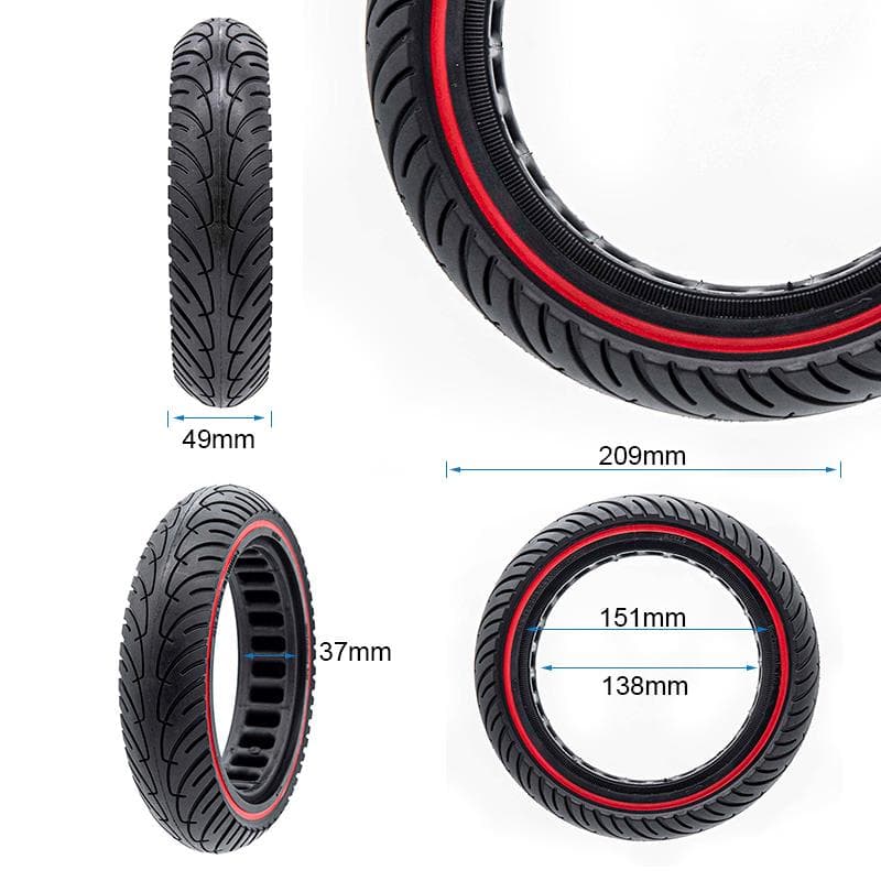 Pneu plein ultraléger 8,5x2-6,1/B34 - ligne rouge Nedong 9M