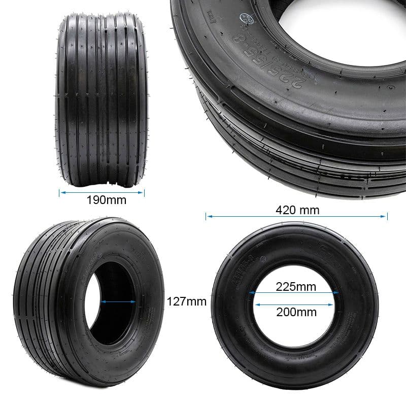 Pneu tubeless 18x9 5-8 / 225/55-8 lisse Feiben