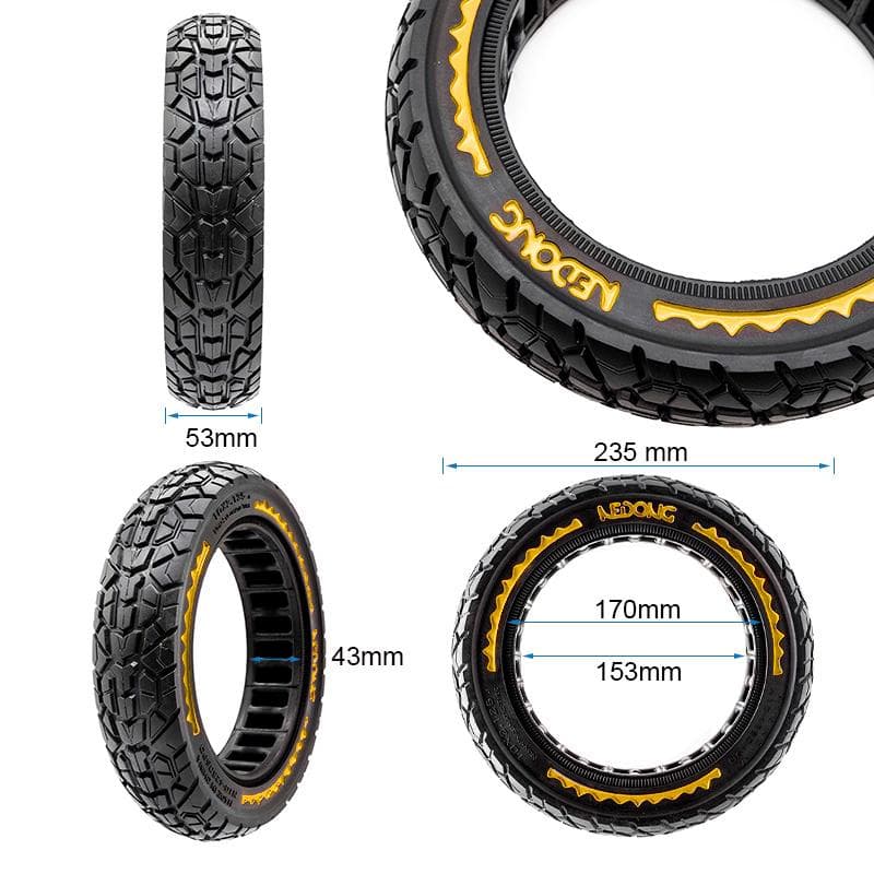 Pneu plein ultraléger Offroad 10x2,125-6,5/B44 - jaune Nedong