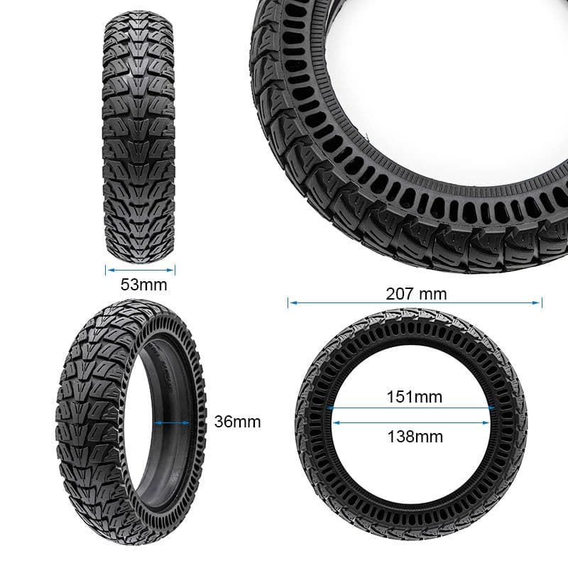 Pneu plein perforé 8,5x2,125/B34mm Cityneye - noir