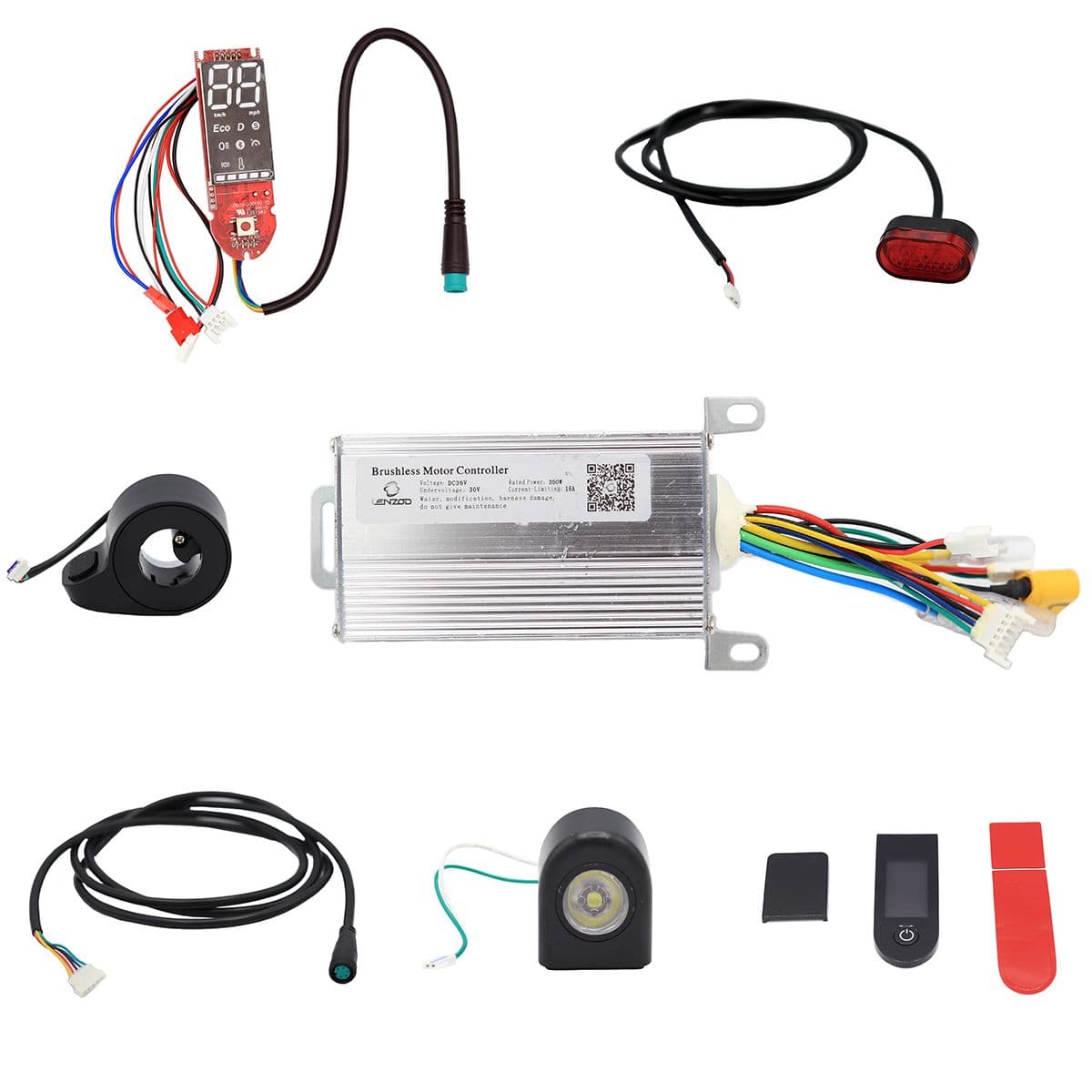 Kit électronique générique 36V - APP (Afficheur + Contrôleur + Câblage + Accélérateur + Feux avant et arrière) Suniik