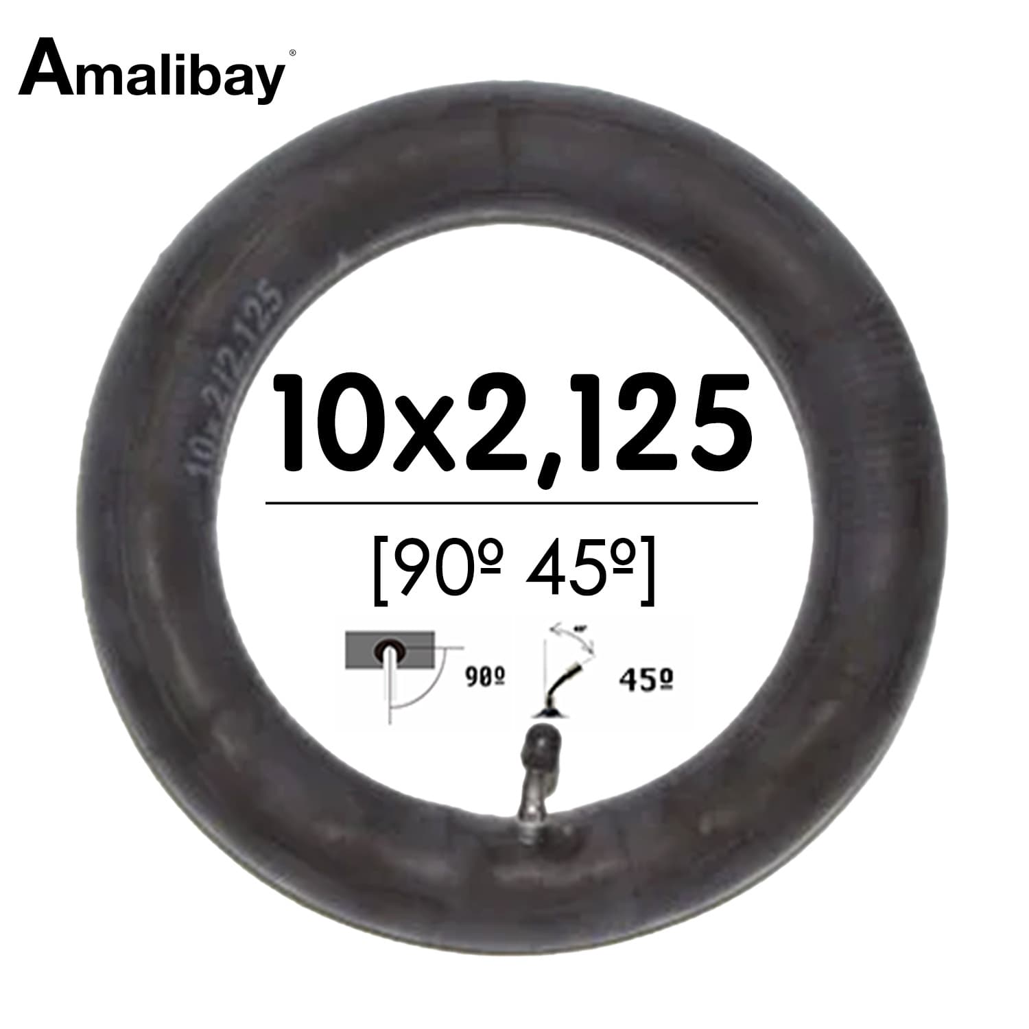 Chambre à air renforcée 10 2,125 valve 90º 45º - Premium Amalibay