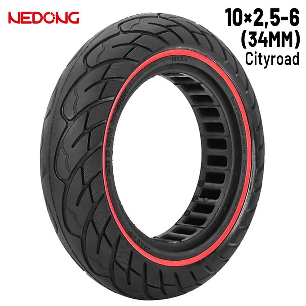 Roue pleine 10 2,5-6 Rouge (34MM) Nedong