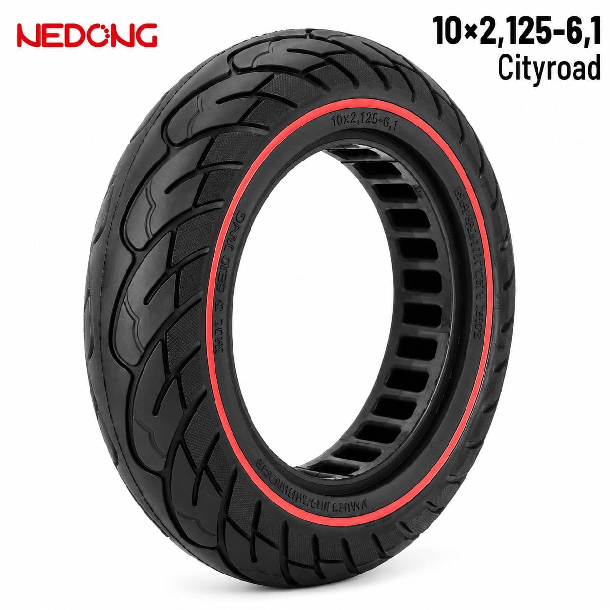 Roue pleine 10 2,125-6,1 36mm Rouge Nedong