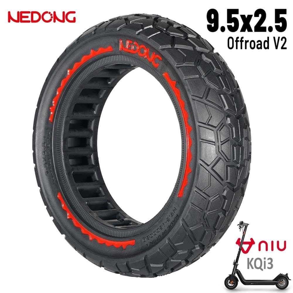 Roue pleine rouge ultralégère 9,5 x 2,5 Version offroad V2 Nedong