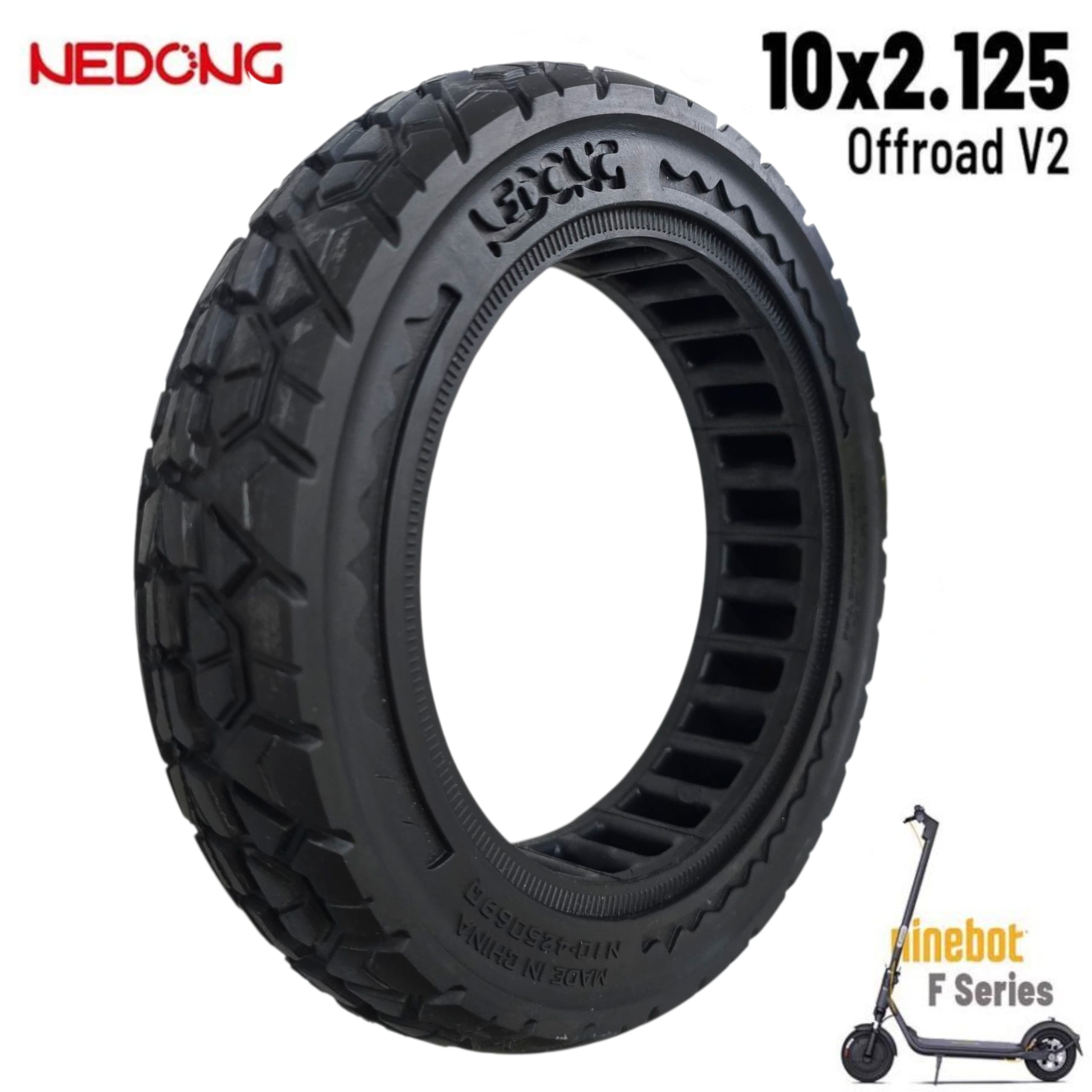 Roue pleine offroad 10 2,125-6,5 42,5mm Noir Nedong