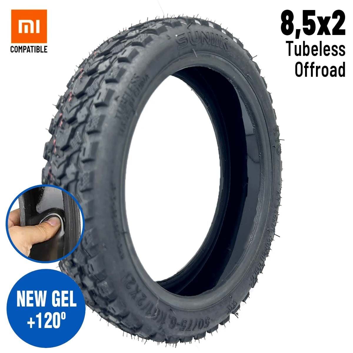 Pneu 50/75-6,1 (8,5 2) Offroad Tubeless avec gel anti-crevaison Suniik