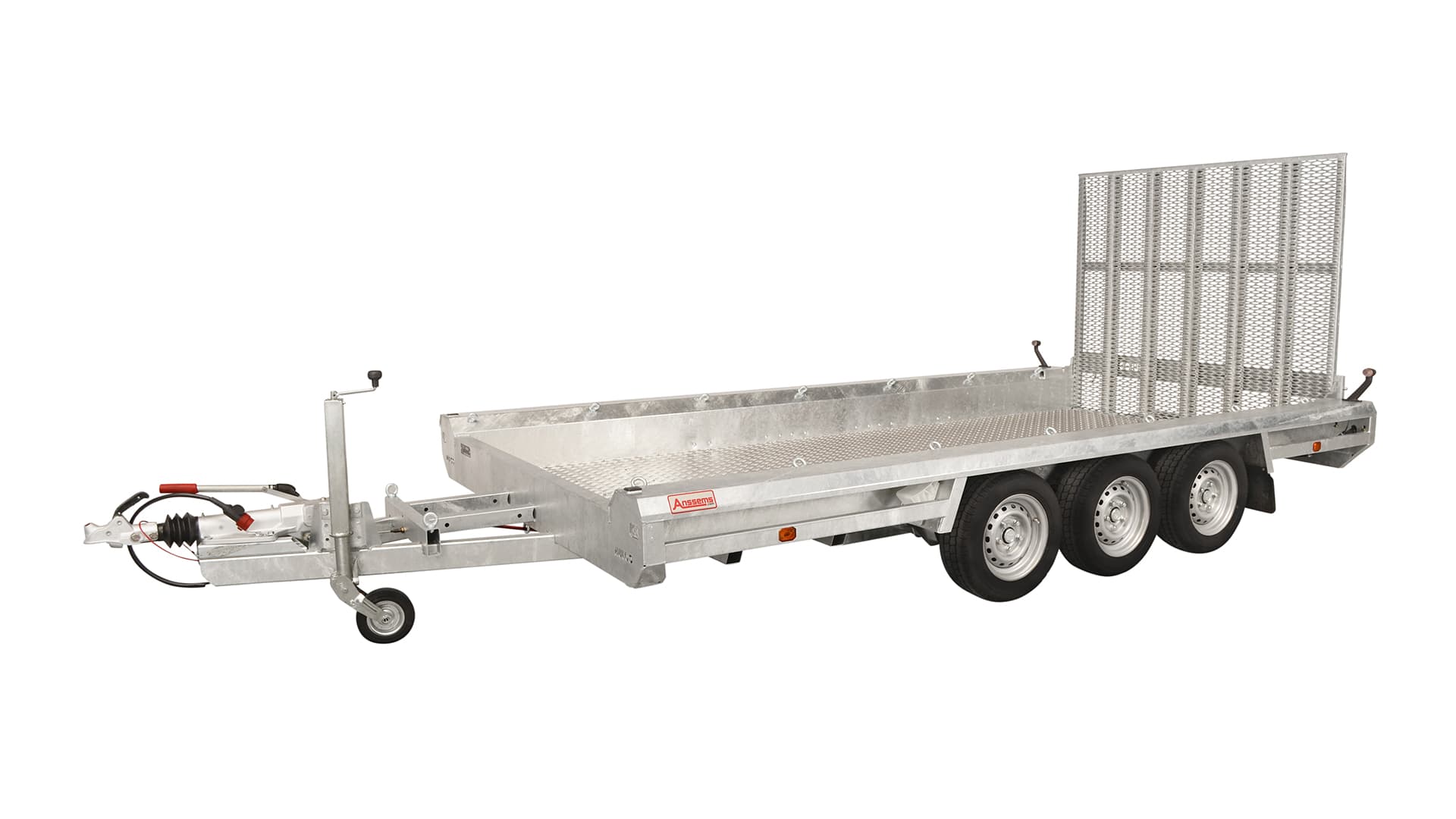 Hulco PKW Anhänger Maschinentransporter TERRAX-3 3500 kg, Ladefläche 3,94 x 1,80 m - Klappe 150 cm (Tridem)