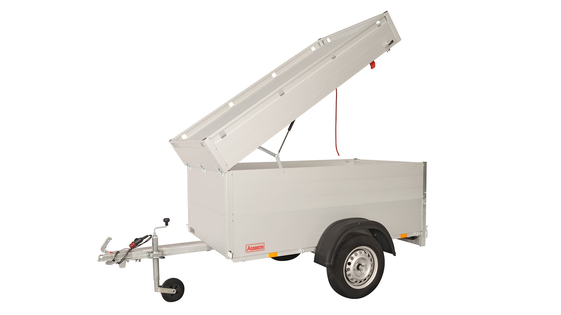Anssems PKW Anhänger Tieflader Alu 750 kg, Ladefläche 2,01 x1,01 m - mit hoher Bordwand und Deckel