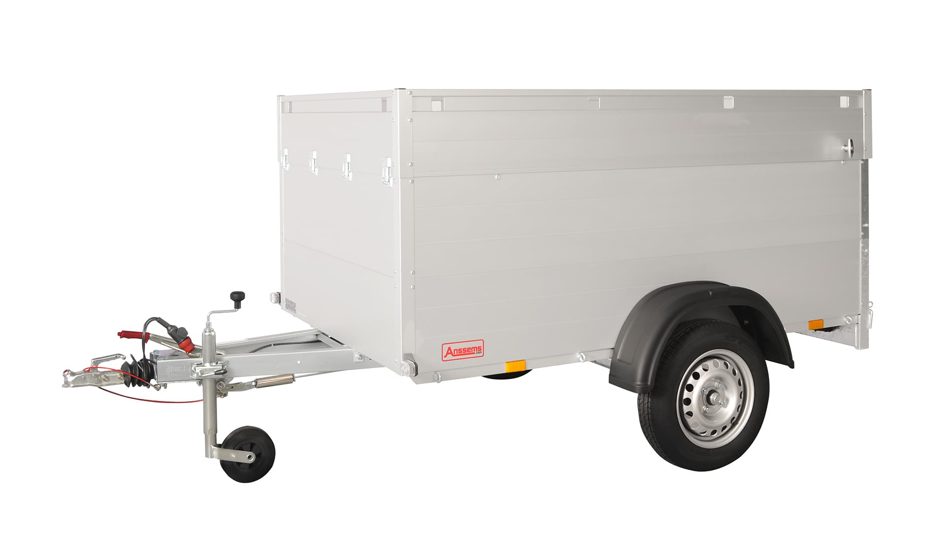 Anssems PKW Anhänger Tieflader Alu 1200 kg, Ladefläche 2,51x 1,26 m - mit hoher Bordwand und Deckel