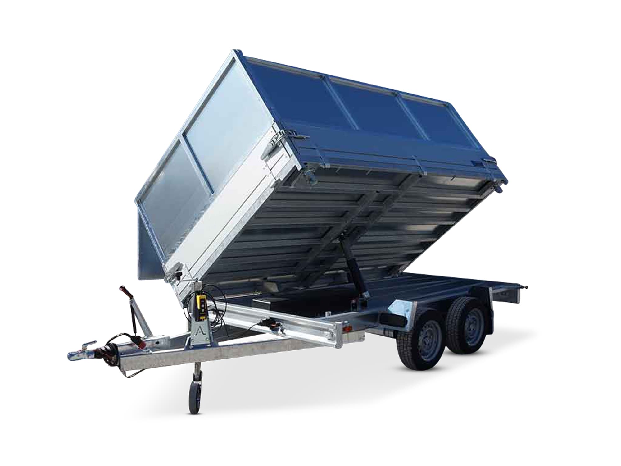 Anssems PKW Anhänger 3-Seitenkipper 3500 kg, Ladefläche 3,05x 1,78 m - Elektrisch - mit Blechaufsatz 70cm
