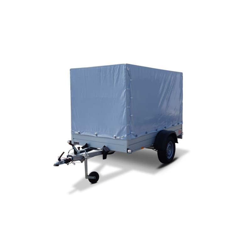 Anssems PKW Anhänger Tieflader Alu 1200 kg, Ladefläche 2,51x 1,26 m - mit Planenaufbau 1,50 m