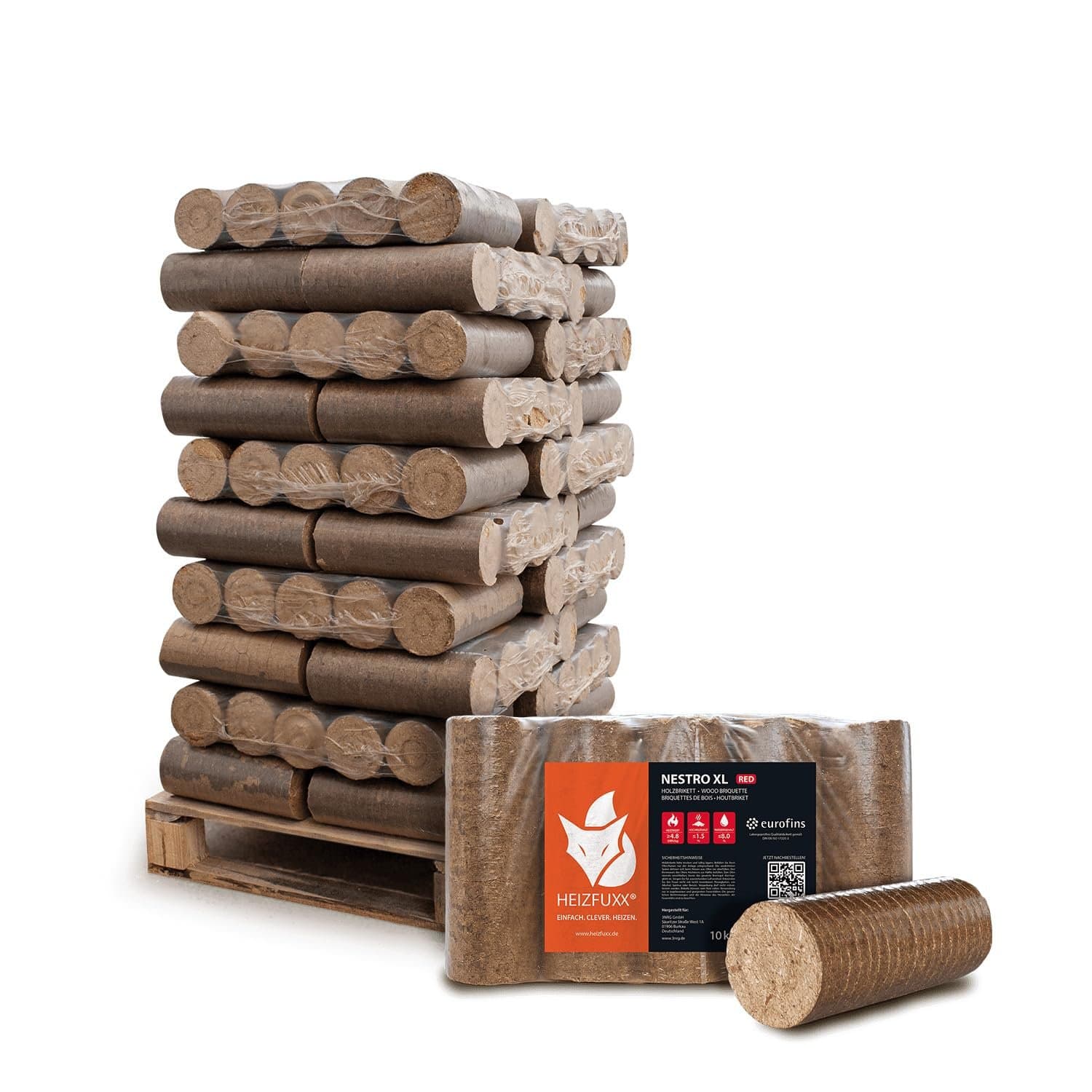 holz4home RUF Mischholzbriketts Palette 960 kg (96 x 10 kg)