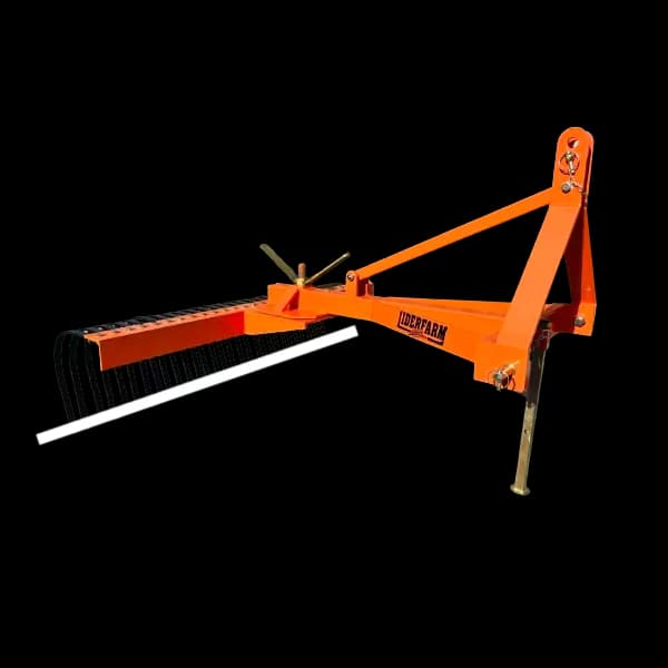 Râteau LIDERFARM 1,50 m attelage 3 points pour micro-tracteur