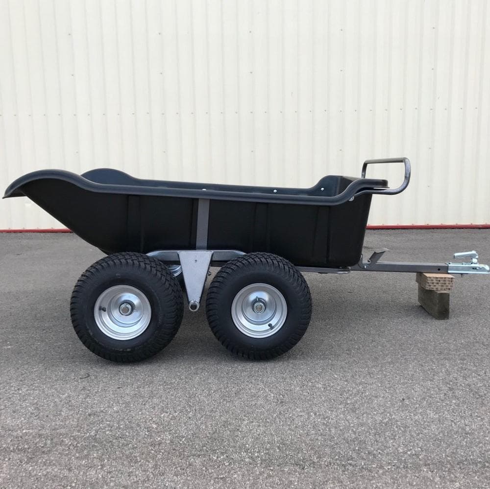 Remorque quad 2 essieux benne basculante manuelle - PTC 550 kg, caisse polypropylène