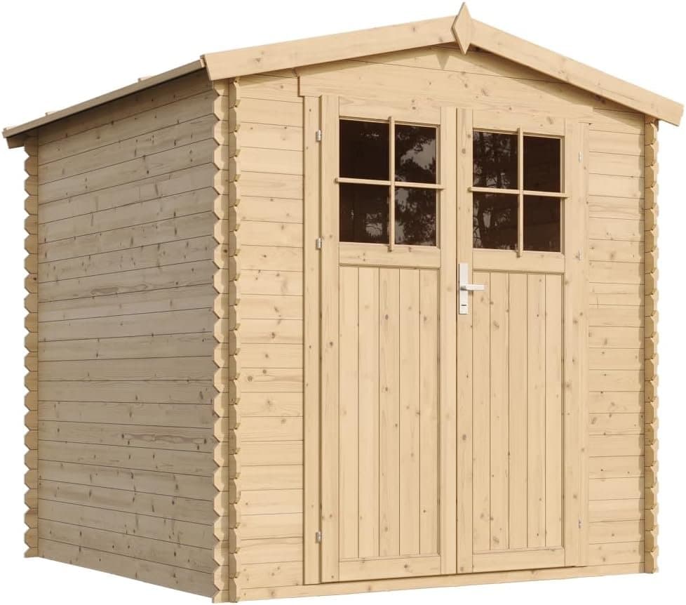 Gartenhaus aus Holz mit behandeltem Boden, 3,53 m², Doppeltüren und Fenster