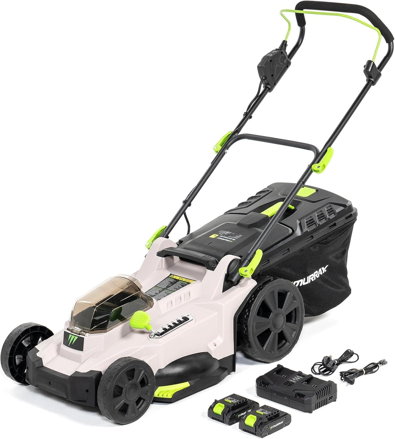 Akku-Rasenmäher 37 cm 2×20 V mit Fangkorb und Mulchfunktion