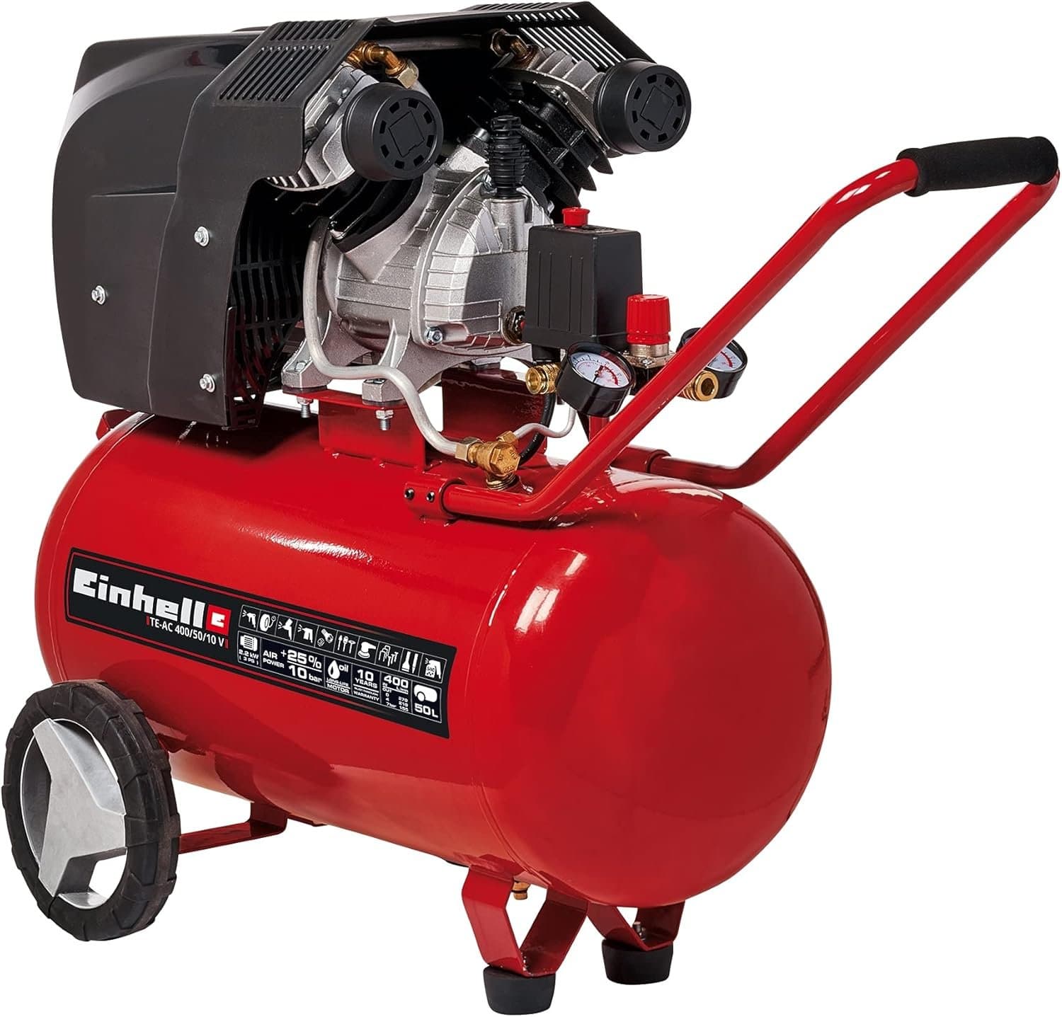 Kompressor 90 L 10 bar 3000 W Saugleistung 430 l/min Riemenantrieb Druckminderer