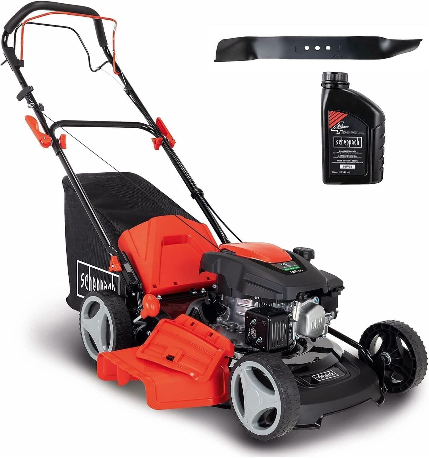 Selbstfahrender Thermo-Rasenmäher 150 cm³ schneidet 46 cm 55-L-Behälter