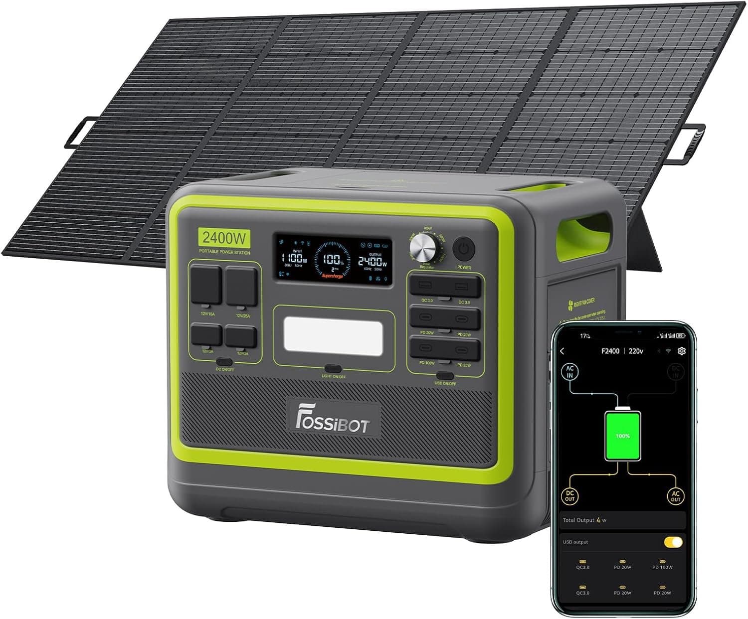 Tragbares Kraftwerk 2048 Wh 2400 W LiFePO4 mit 13 Ausgängen
