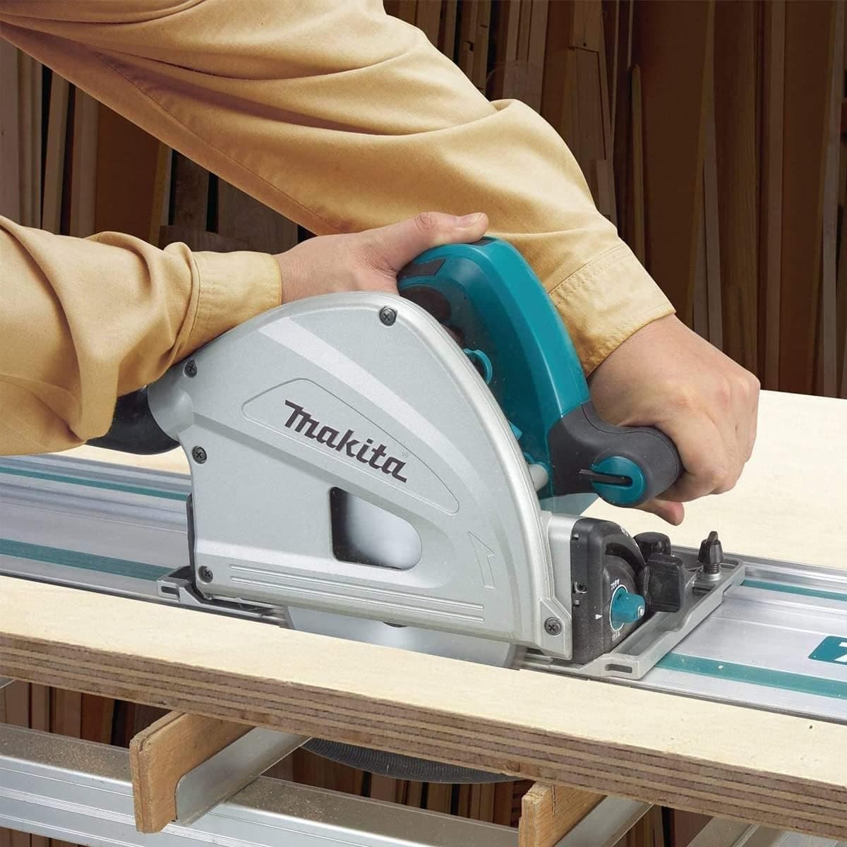 Tauchsäge 165 mm 240 V 1300 W Schiene 1,5 m Sägeblatt 48 Zähne schneidet wandnah