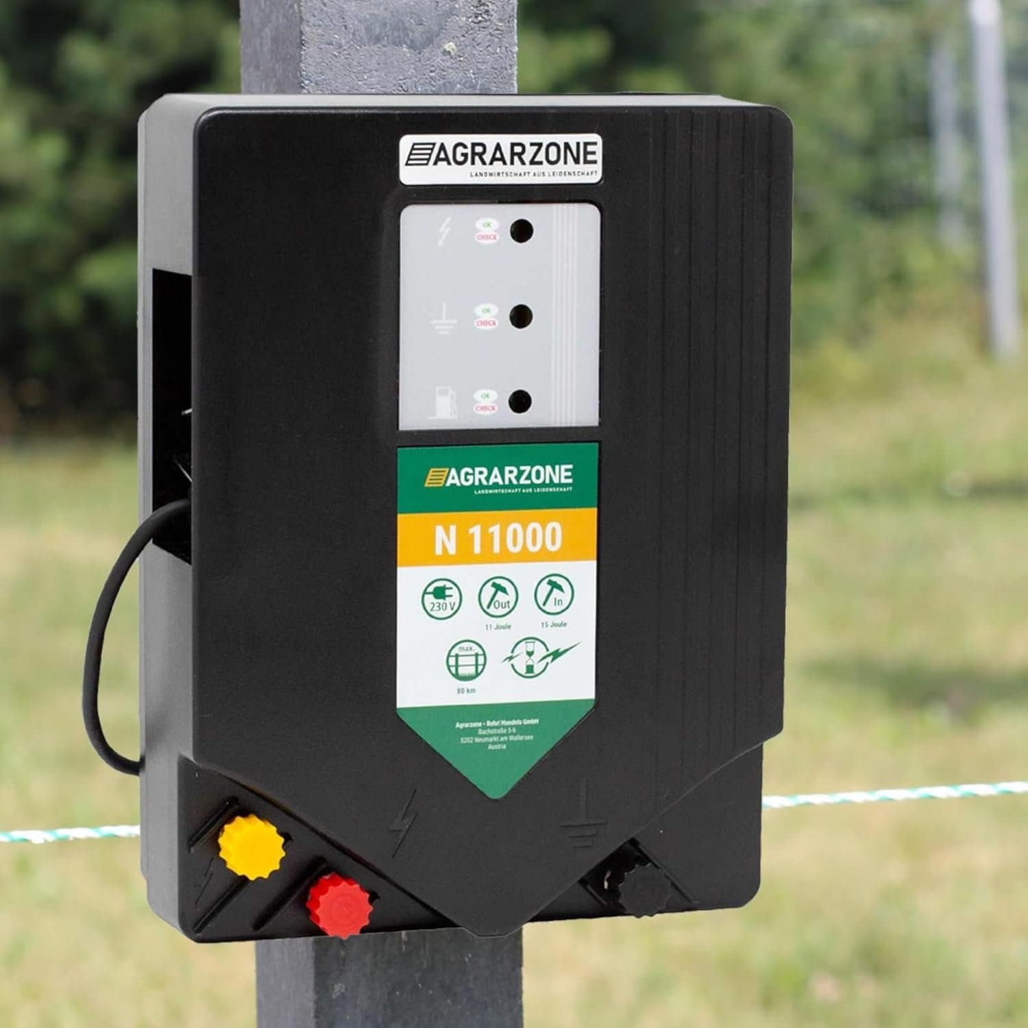 Weidezaungerät 230 V 10 200 V Energie 11 J LED-Anzeige Impulstechnik Zaunlänge bis 80 km