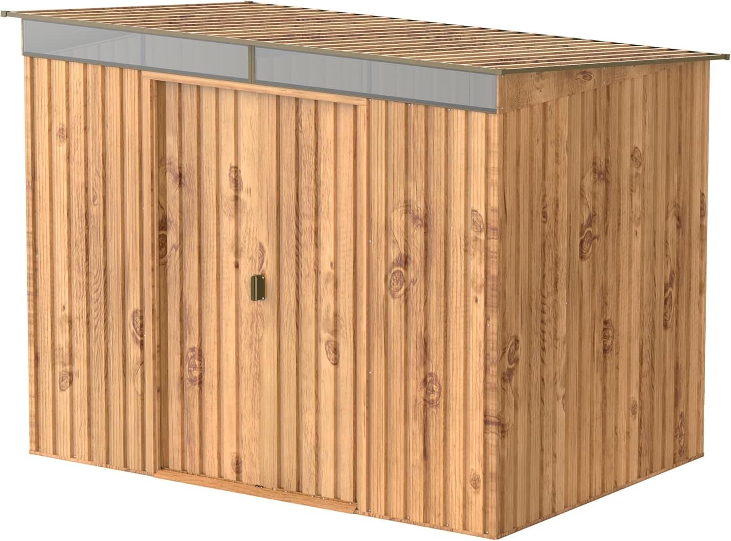 Gartenhaus aus Metall, 4,37 m², Schrägdach mit anthrazitfarbenem Oberlicht