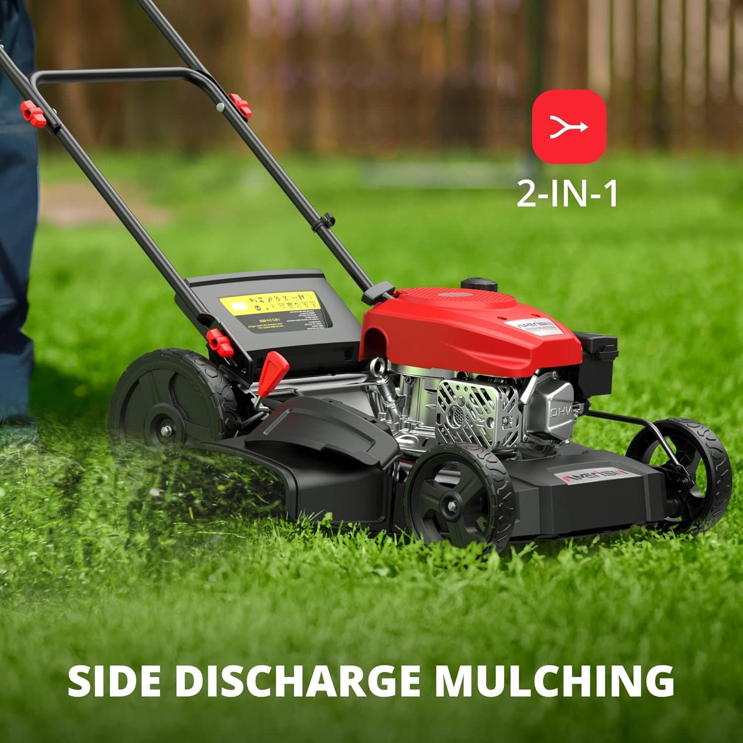 53,3-cm-Thermomäher mit 144-cm³-Mulchmotor und Seitenauswurf