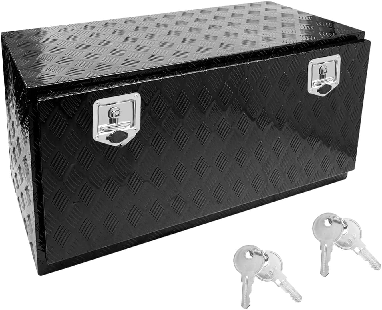 Schwarzer Transporter-Werkzeugkasten aus Aluminium, 91,44 cm, abschließbar